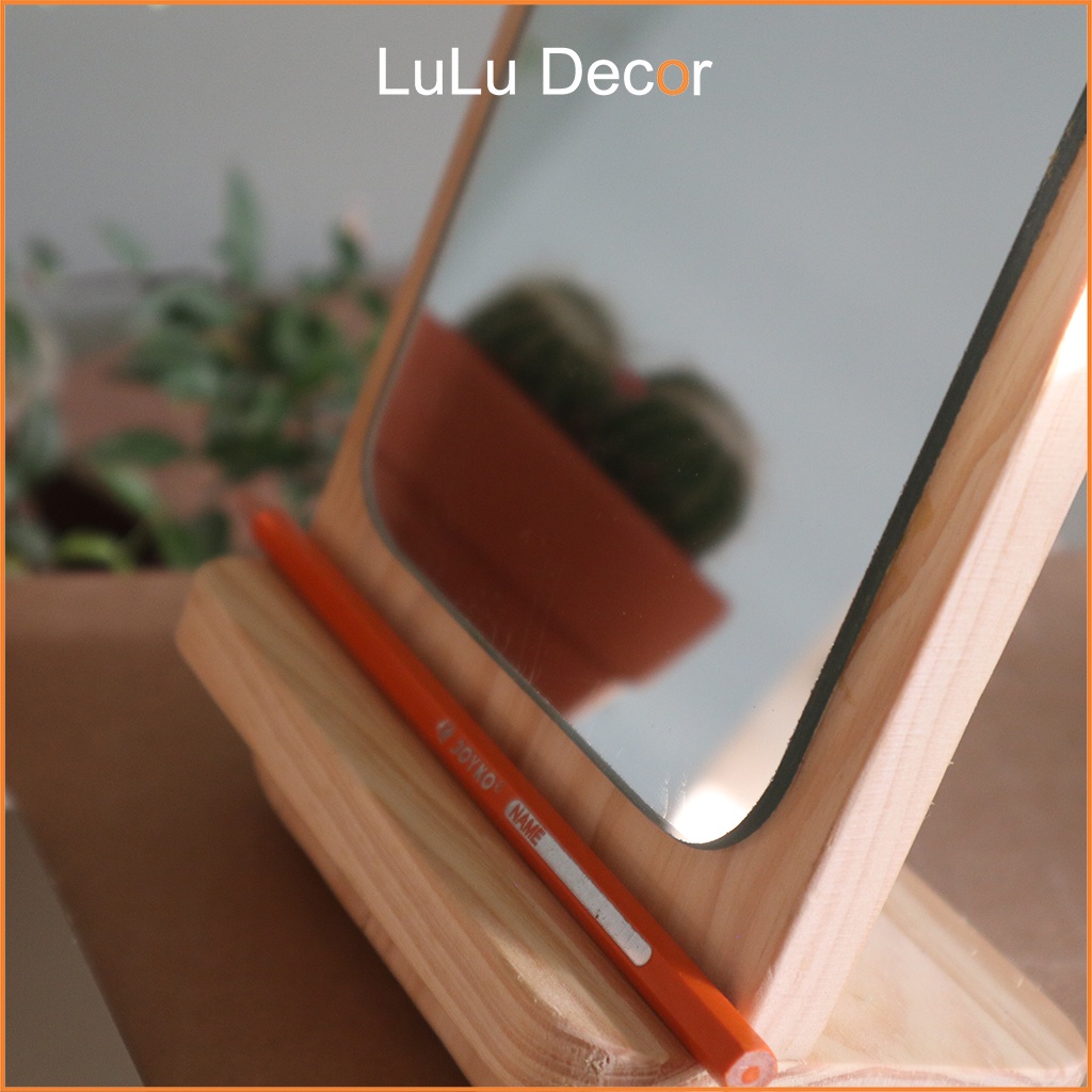 Gương Trang Điểm Để Bàn Gỗ Thông Lắp Ghép, Nội Thất Và Trang Trí – LuLu Decor