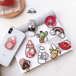 Iring Giá Đỡ Điện Thoại Chiếc Nhẫn Hình Hoạt Hình Đáng Yêu Bám Dính Cực Chắc