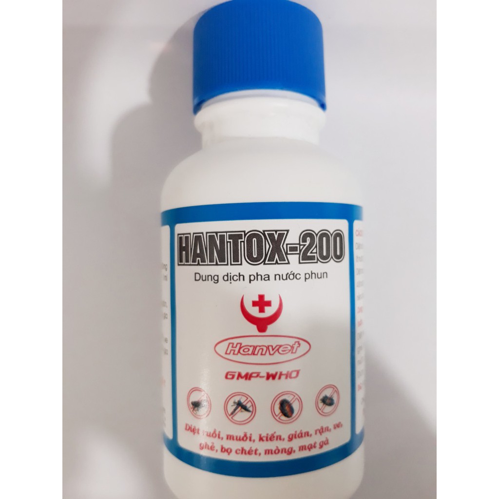 HANVET HANTOX-200 100ml DIỆT RUỒI, MUỖI, KIẾN, GIÁN, RẬN, VE GHẺ, BỌ CHÉT, MÒNG, MẠT GÀ