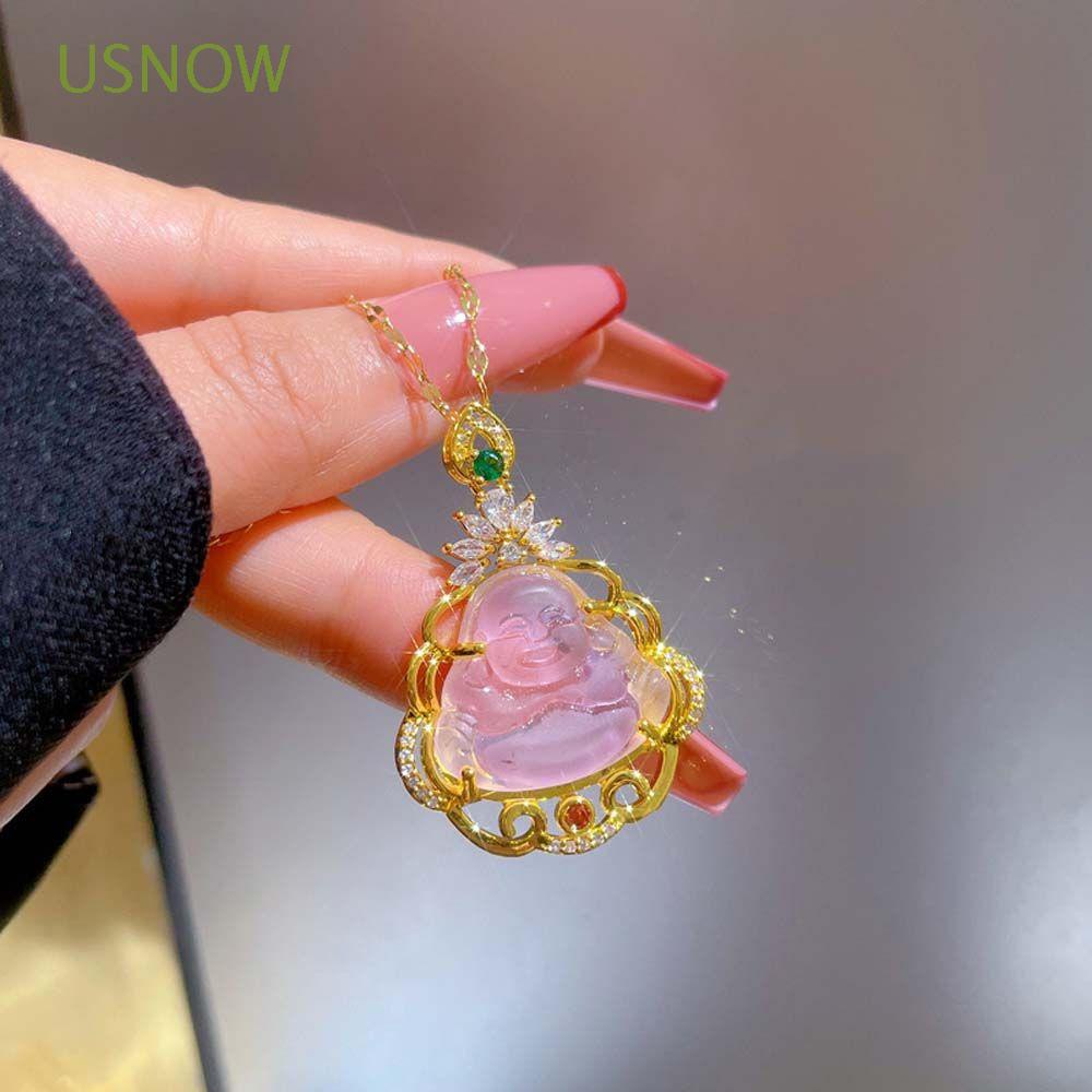 Vòng cổ Thép Titan Đính Đá Ngọc Bích Nhân Tạo Sang Trọng Phong Cách Retro Cho Nam