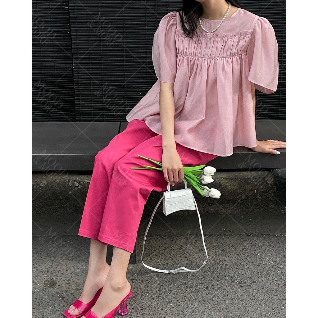 Set áo quần hồng phấn thời trang cho nữ cá tính, thích hợp đi chơi, đi làm, đi cà phê, đi tiệc hàng thiết kế cao cấp
