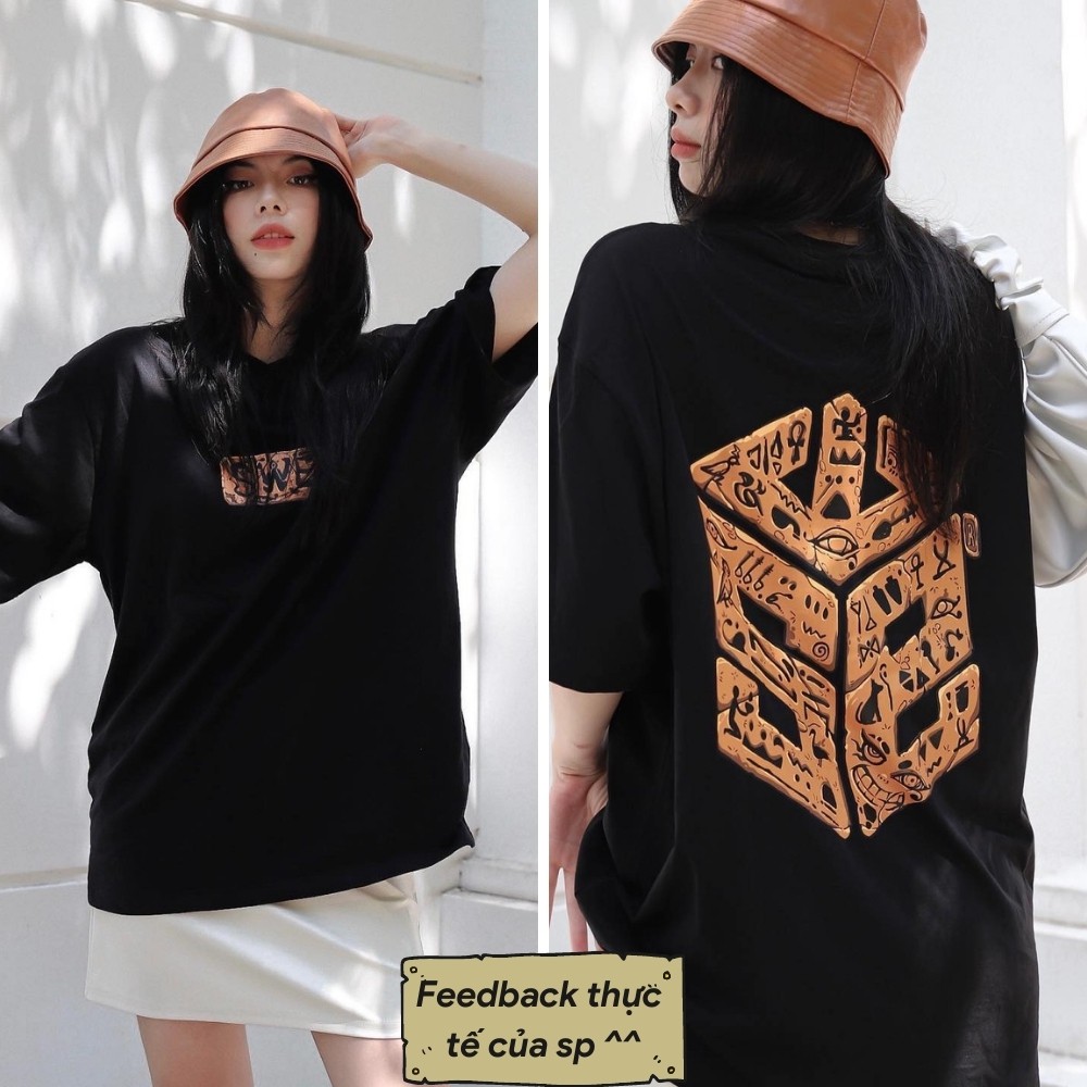 [Xả Kho] Áo thun tay lỡ SWE EGYPT TEE form rộng Unisex nam nữ phong cách Ulzzang - AT11 - Happy Style