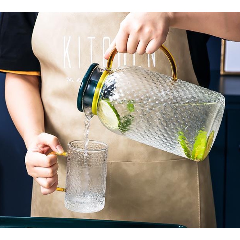 Bộ Cốc Thủy Tinh Cao Cấp. Cốc thủy tinh viền vàng vân họa tiết mặt trời.