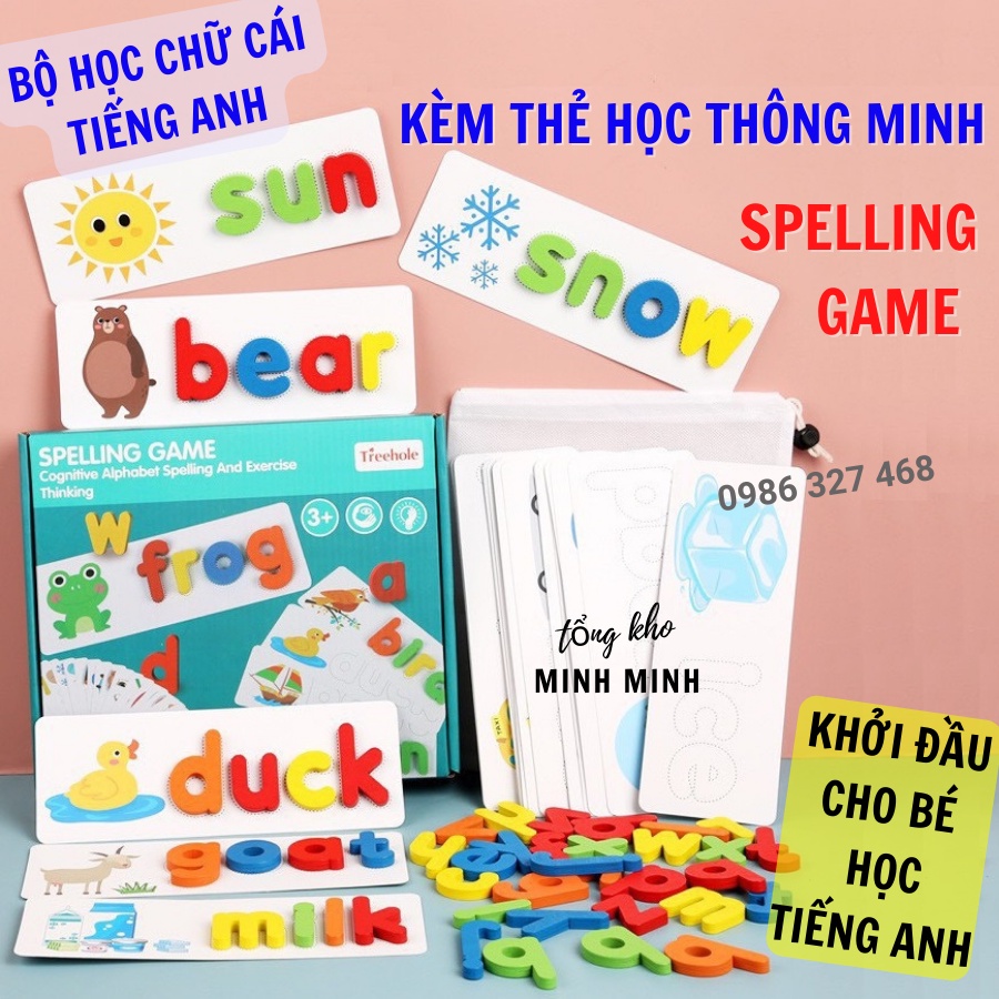 Đồ Chơi Ghép Chữ Cho Bé- Spelling Game- Bộ Thẻ học thông minh Được Ưa Chuộng Trên Thế Giới- Ghép Chữ Tiếng Anh từ nhỏ