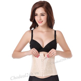 Gen Nịt Bụng Định Hình Eo Thon Thẳng Cột Sống Vải Ren Cao Cấp