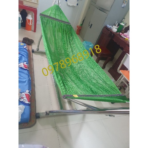 Khung võng xếp inox vuông khung và lưới giá buôn+ Tặng màn võng
