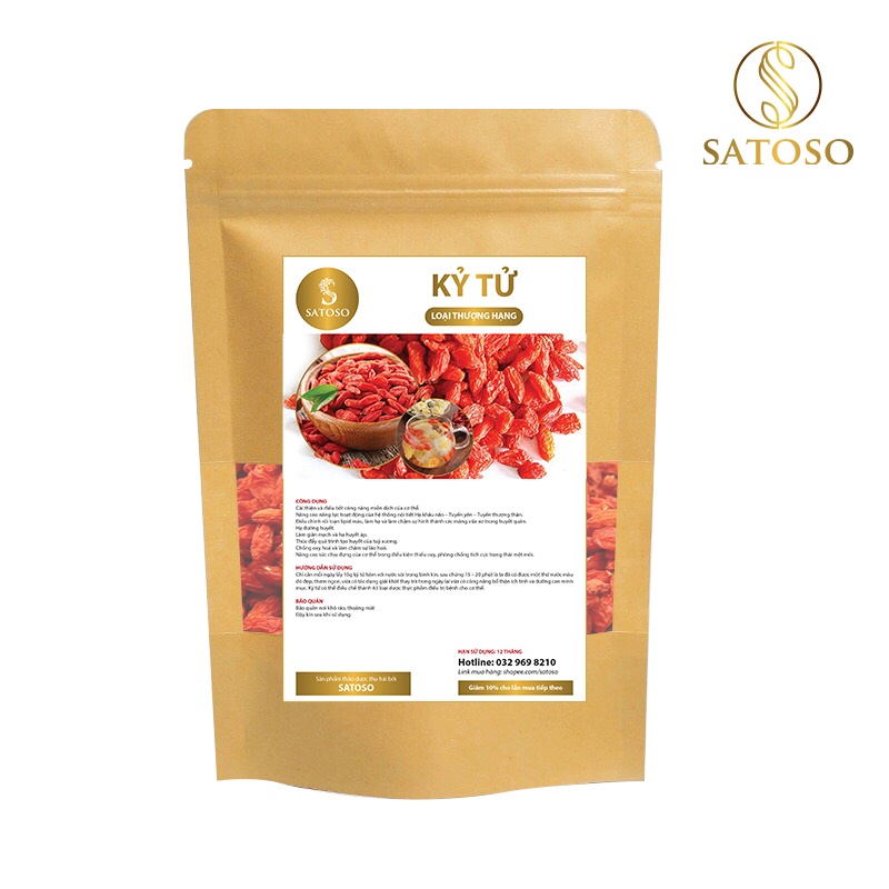 Kỷ tử sấy khô loại thượng hạng giúp da đẹp SATOSO 100gram