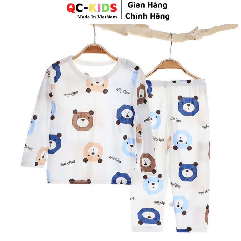 Bộ quần áo dài tay trẻ em in nhiều hình chibi đáng yêu chất liệu cotton giấy và thông hơi cho bé trai và gái 3-15kg