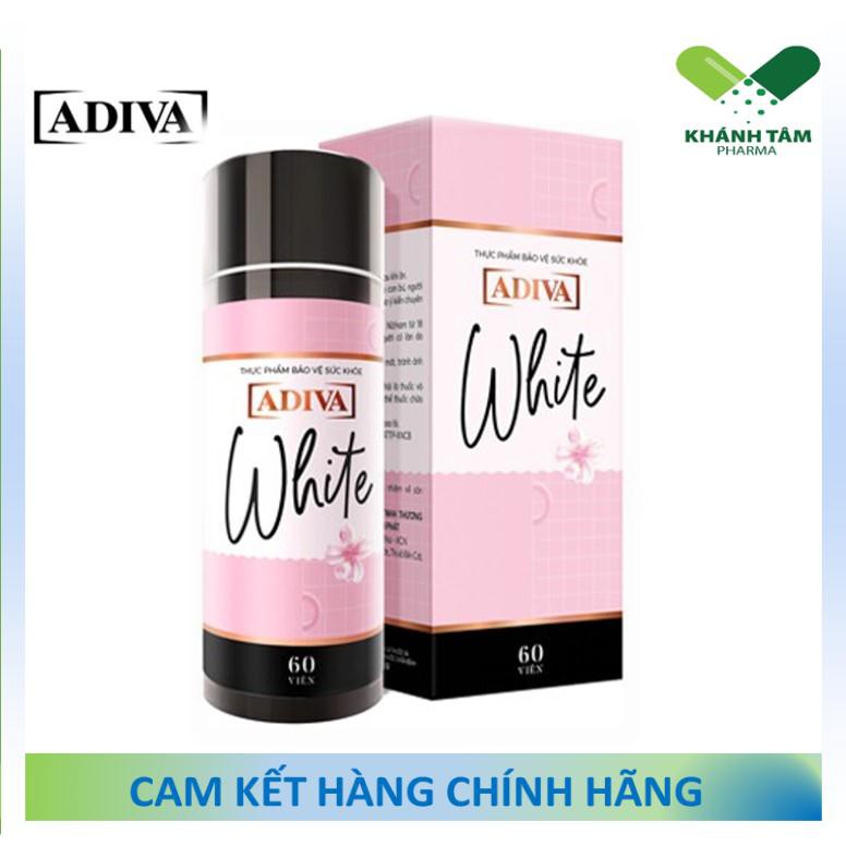 ! [Date mới nhất] White Adiva dạng viên (Hộp 60v) - Viên uống trắng da, chống nắng, mờ nám, đẹp da [collagen adiva]