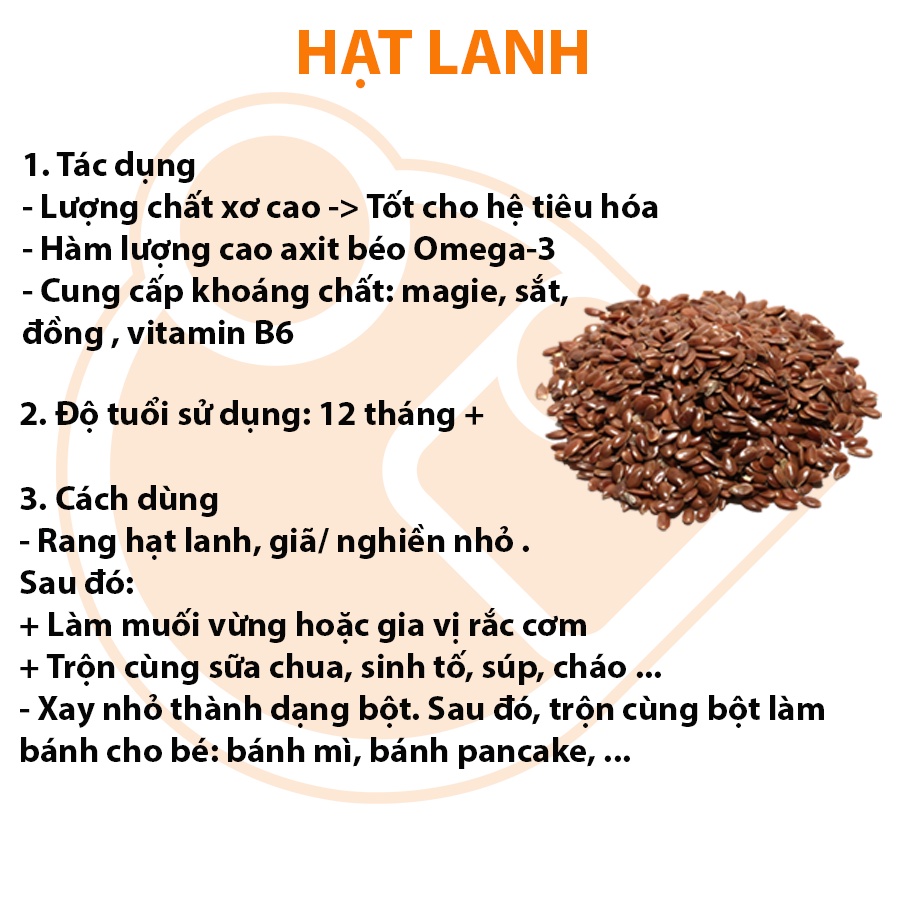 Hạt lanh nâu hữu cơ  dùng nấu đắp mặt hoặc ủ tóc, 100 - 500Gr