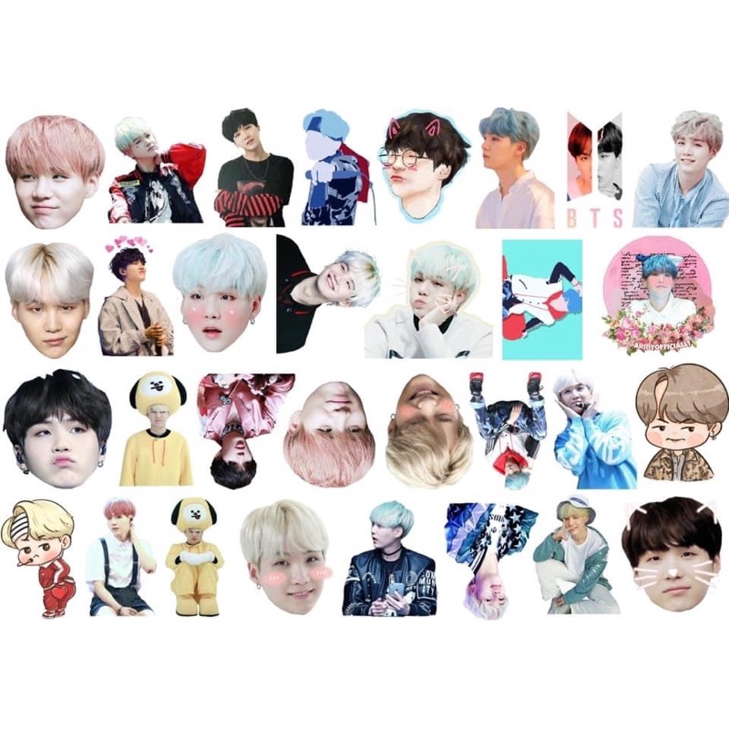 Sticker dán Jimin BT21 30 ảnh ép lụa khác nhau/ hình dán chimmy BT21