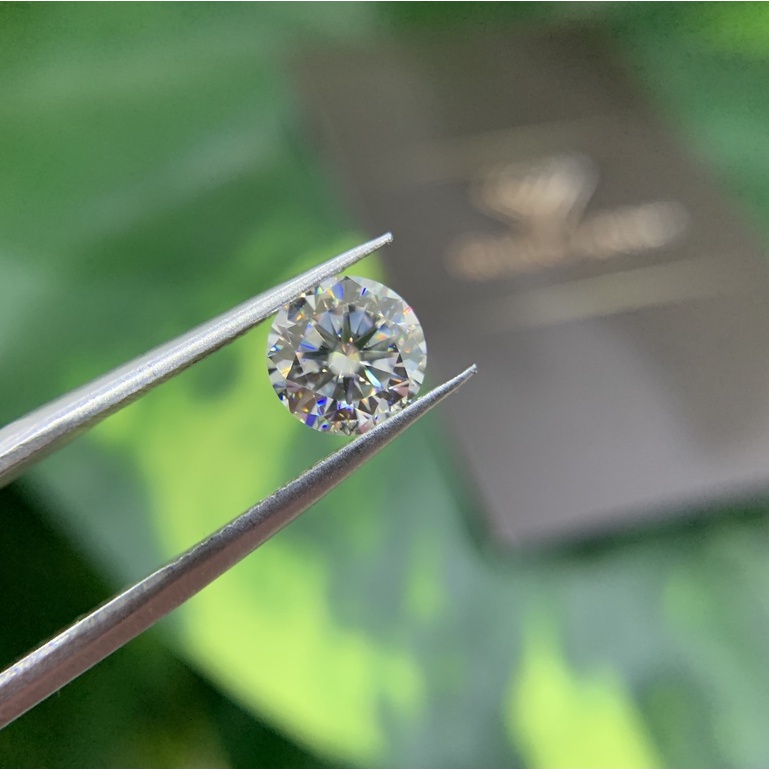 Kim cương nhân tạo Mỹ  Moissanite , giác cắt tròn chuẩn Kim cương