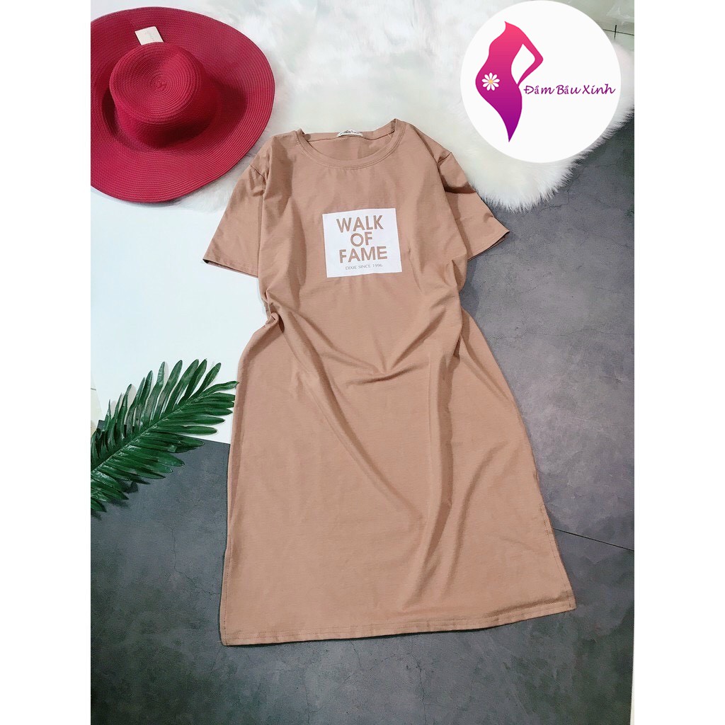 Đầm Suông Dáng Dài Walk Of Fame Váy Bầu Phông Chất Thun Cotton Co Dãn | BigBuy360 - bigbuy360.vn