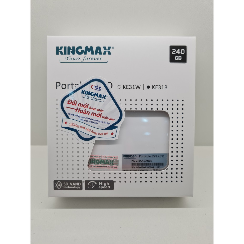 [Mã ELMS4 giảm 7% đơn 500K] Ổ cứng di động SSD Kingmax KE31 240GB USB3.1 Siêu nhỏ chuẩn 1.8 inch