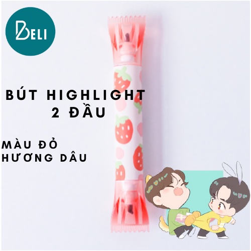 Bút highlight pastel 2 đầu BELI, bút đánh dấu hương trái cây