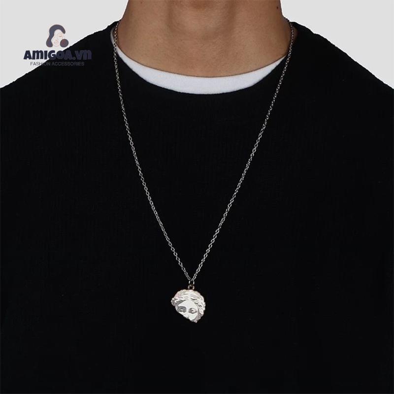 ✨✨Vòng cổ Hình Đầu Người Phong Cách hip hop Âu Mỹ Đơn Giản Thời Trang Cho Nam Và Nữ