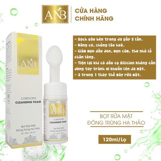 Bọt rửa mặt cao cấp đông trùng hạ thảo đầu cọ silicon siêu mềm, sạch sâu sáng da, phù hợp mọi loại da