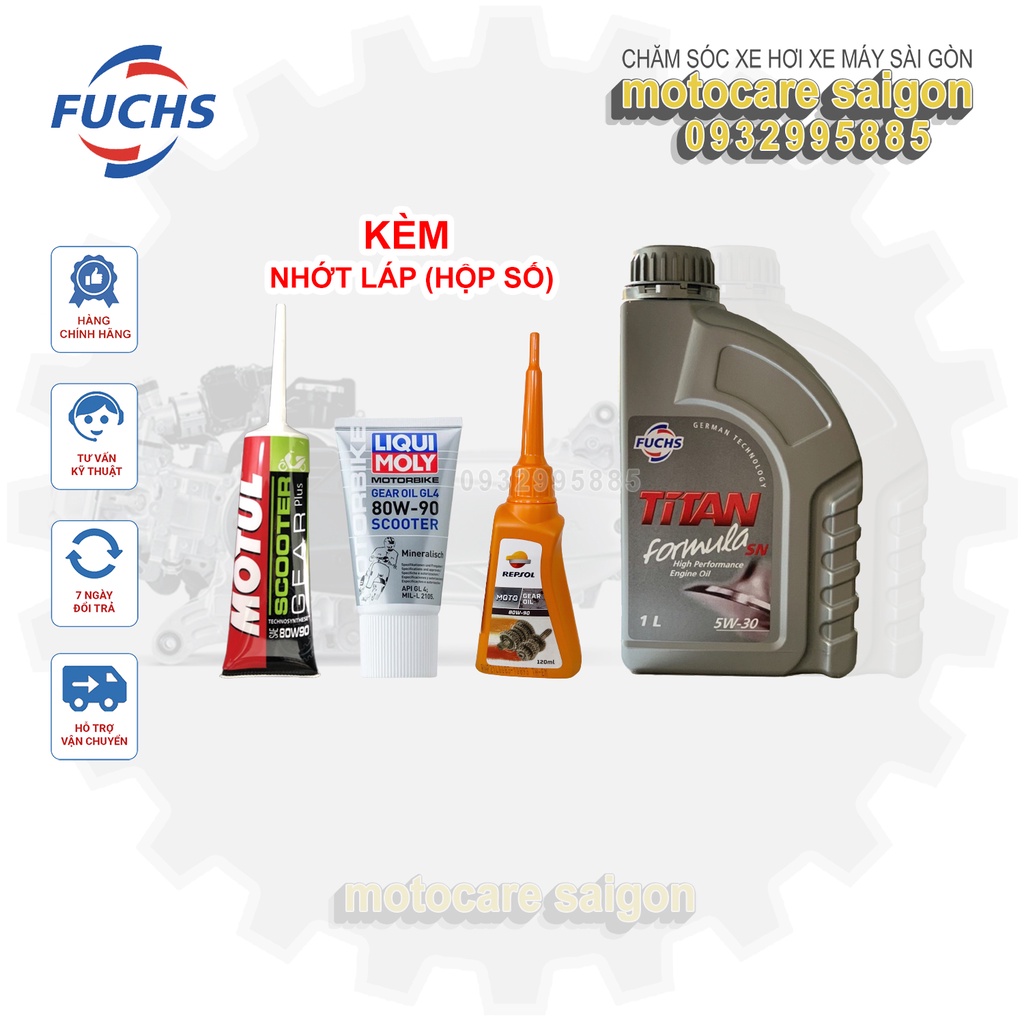 Bộ sản phẩm FUCHS TITAN FORMULA 5W30 + Nhớt Lap