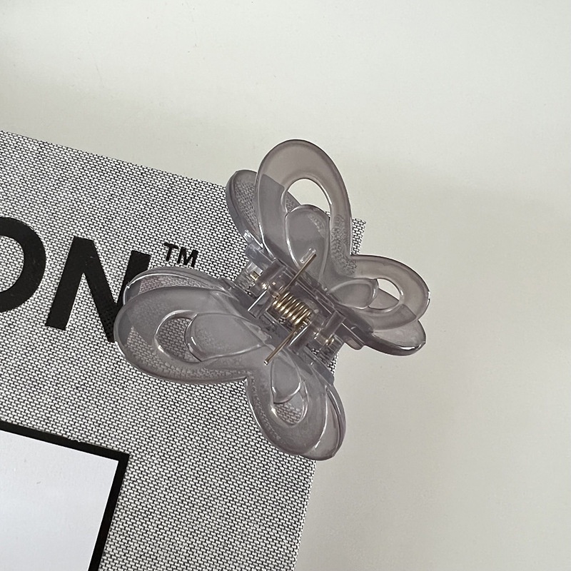 Kẹp Tóc Càng Cua Hai Lớp Bằng Acrylic Trong Suốt Thiết Kế Hình Bướm Xinh Xắn Cho Nữ