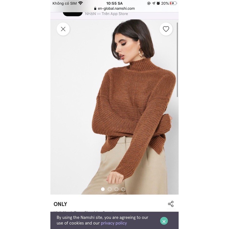 Áo len hàng only chỉ còn màu xanh rêu