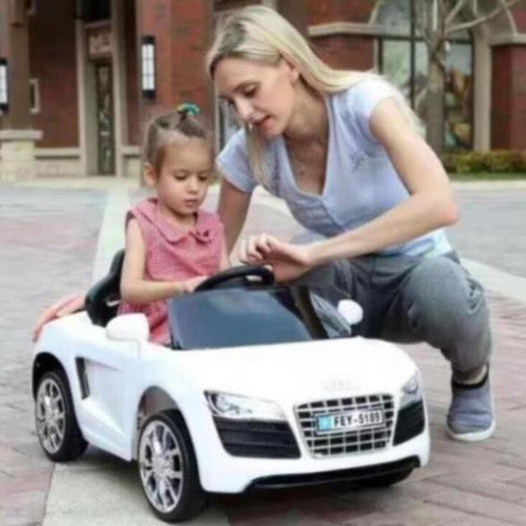 HOT [HOT] [Hot]Ô tô xe điện trẻ em PRO AUDI FEY-5189 vận động, cho bé tự lái và remote 6V/4.5AH