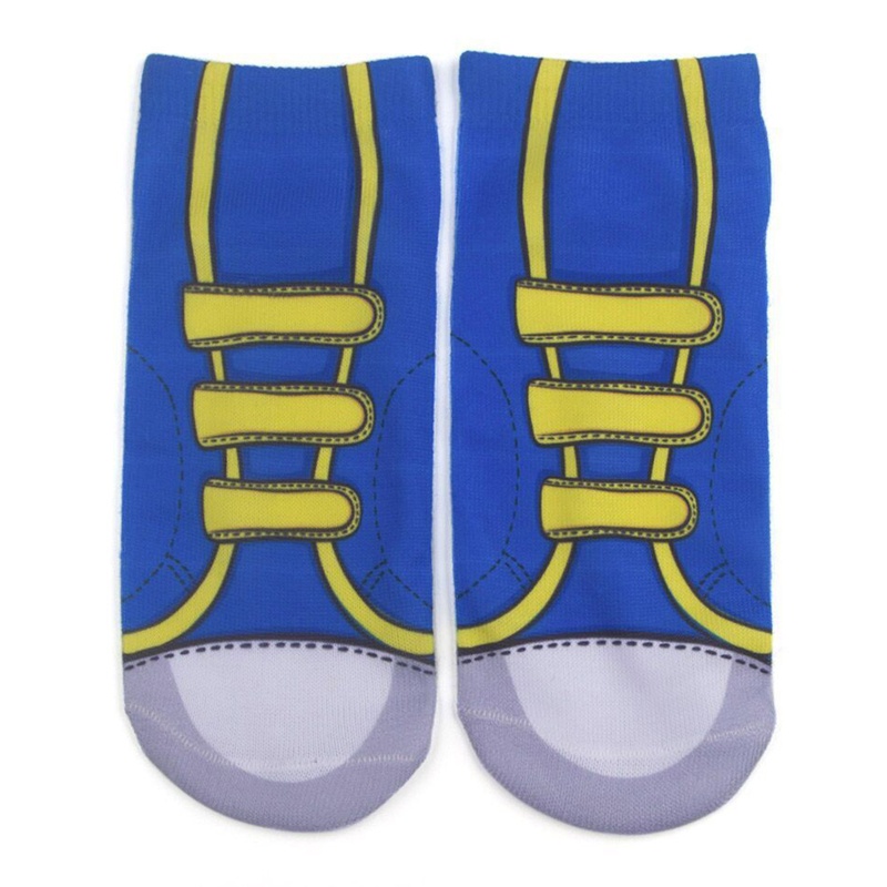 Đôi Vớ Thuyền Vải Canvas Cổ Thấp In Hình Đôi Giày Lật Cột Dây Vui Nhộn Sáng Tạo Cho Người Lớn Mẫu 3