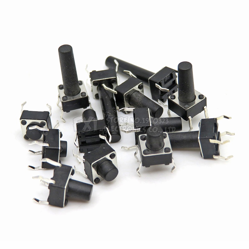 Set 50 Công Tắc Nút Nhấn micro 4pin 6 * 6 6x6x4.3 / 5 / 6 / 7 / 8 / 9 / 10 / 11 / 12 / 13 / 14 / 15 mm 4.3mm 5mm 6mm 7mm 8mm 10 / 11Pro