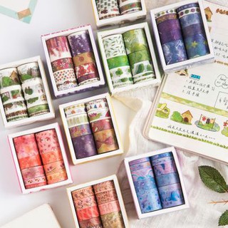 Washi tape - Hộp 10 cuộn dễ thương