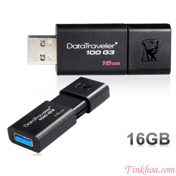 USB 3.0 Kingston DT100G3 16GB (Đen)-BH 24 Tháng | BigBuy360 - bigbuy360.vn