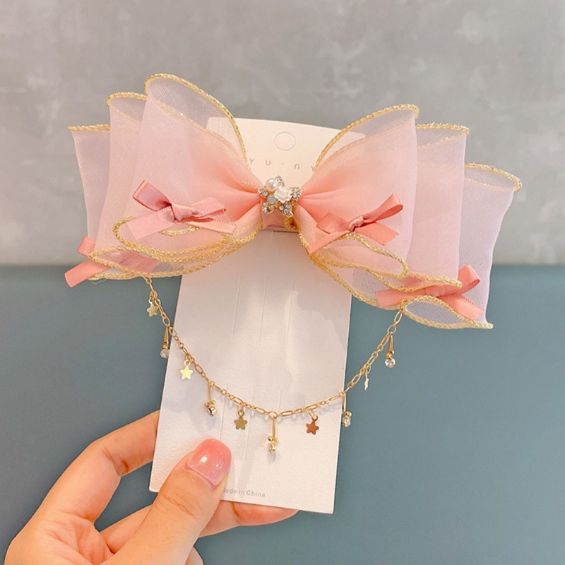 Kẹp Tóc Hình Nơ Bằng Vải Organza Thanh Lịch