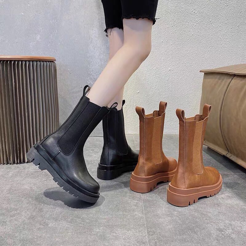 (ORDER) Giày boot ulzzang không khoá không dây Bốt Martin Cổ SIÊU CAO Đế Dày Thời Trang Trẻ Trung Cá Tính