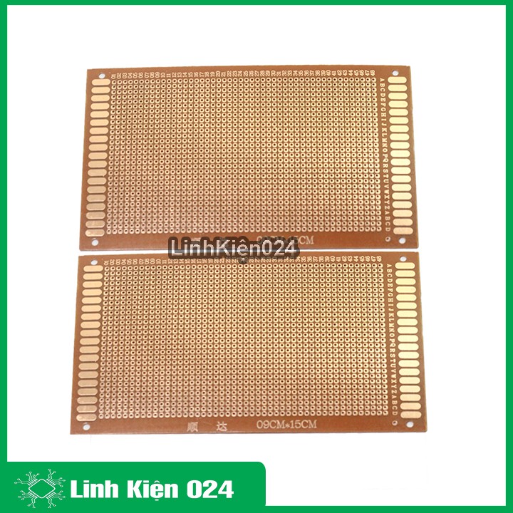 Bộ 2 Tấm PCB Phíp Đồng Đục Lỗ 9x15Cm ( nâu )