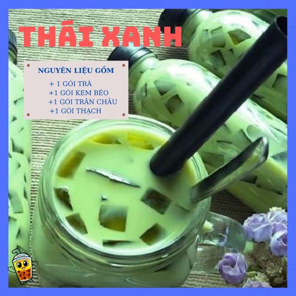 Set nguyên liệu làm trà sữa Thái xanh, Thái đỏ, hồng trà,truyền thống,phúc long-nguyên liệu làm trà sữa(không tính đá)