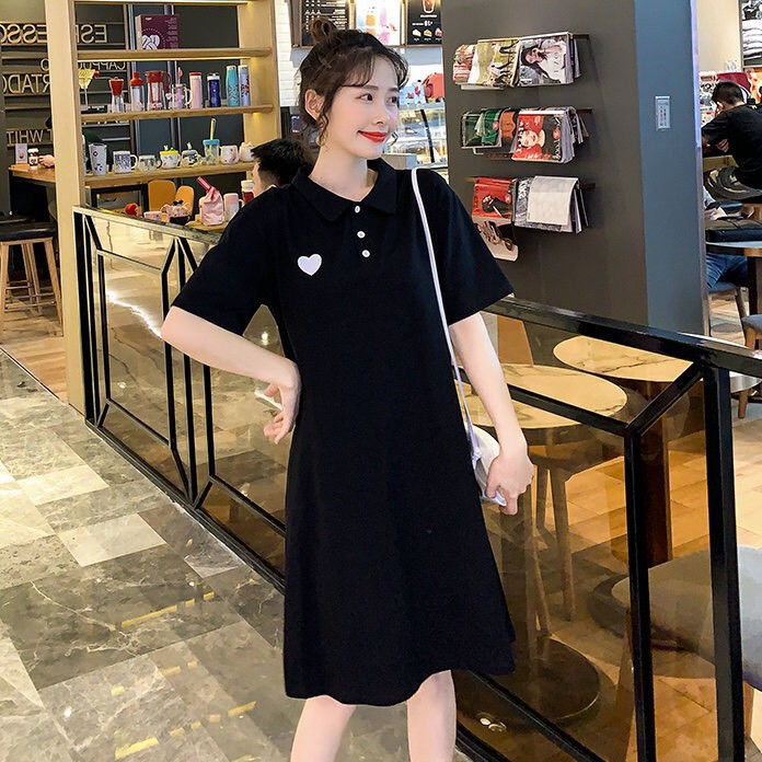 Đầm suông đẹp ulzzang cổ polo ngắn tay, Đầm ulzzang dáng ngắn Hàn Quốc - Roxie | BigBuy360 - bigbuy360.vn