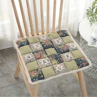 A02/Đệm MỎNG lót ghế hoa nhí retro phối vải ren phòng cách Nhật Decor trang trí nhà bàn học bếp sàn gỗ cotton chần bông