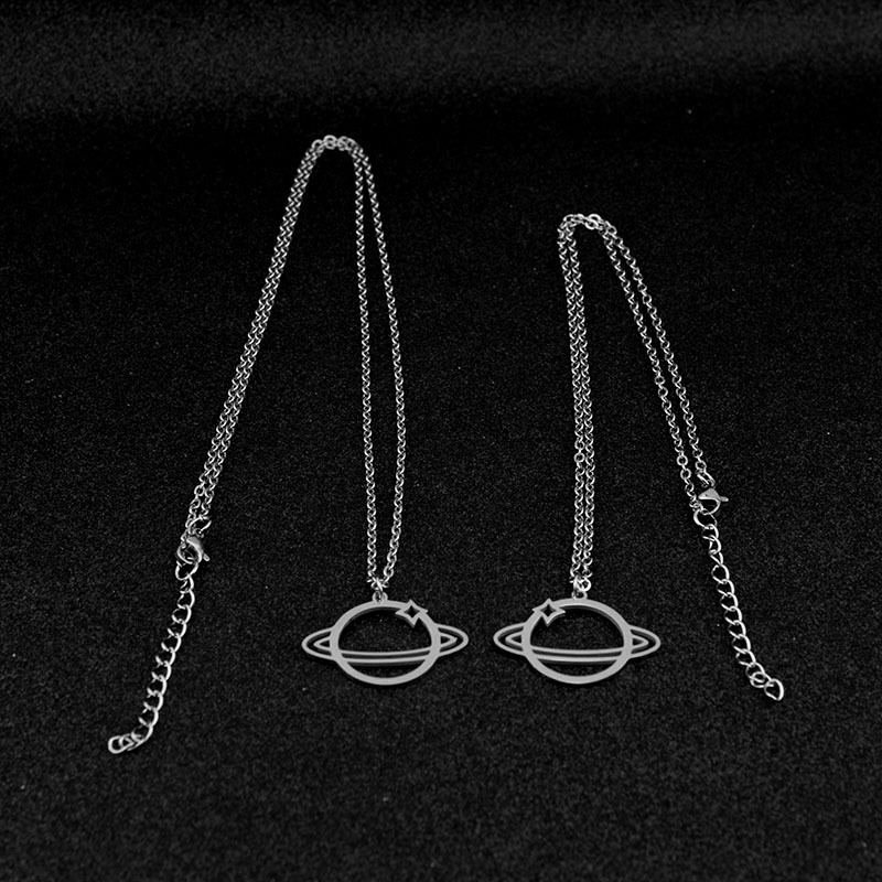 Dây Chuyền Bằng Thép Không Gỉ 23569 Mặt Hình Hành Tinh Thời Trang Dễ Phối Đồ