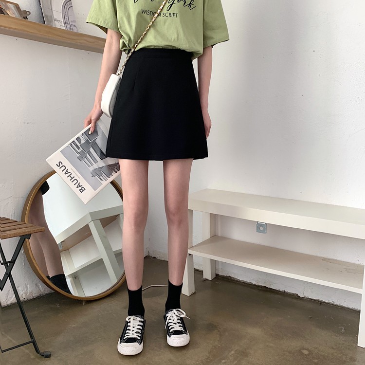 DUNEA Chân váy chữ A lưng cao thời trang cho nữ