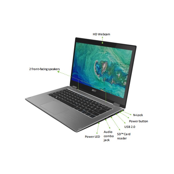 Laptop Acer Spin 3 SP314 Core™ i3-7130U | RAM 4GB DDR4 | HDD 1TB | 14.0-inch FHD | 1.7 Kg | BigBuy360 - bigbuy360.vn