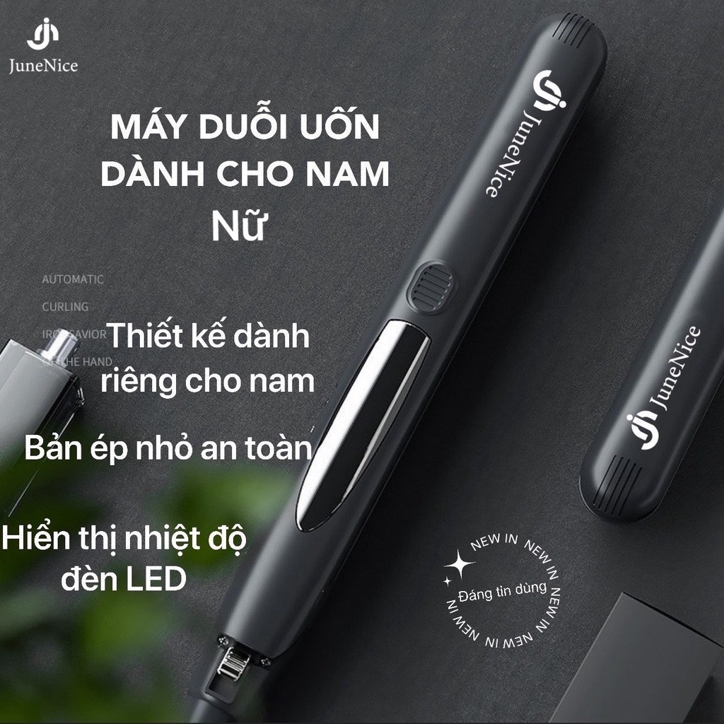 Máy duỗi tóc, máy kẹp tóc, thẳng tóc, uốn lọn June Nice màu Đen Nam và Nữ bản nhỏ, màn hình hiển nhiệt độ đèn LED điều c