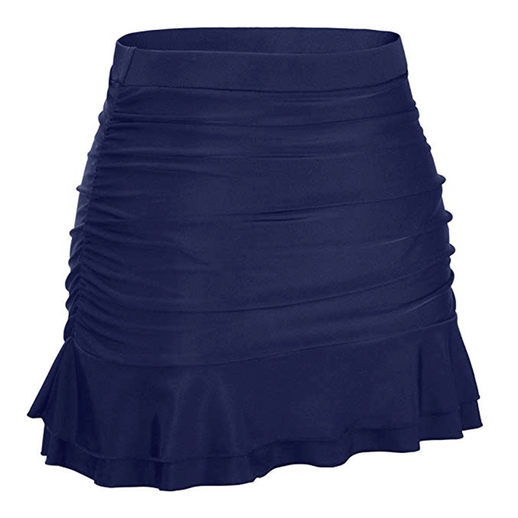 Váy bơi lưng cao xếp ly màu trơn size S / XXL thời trang đi biển cho nữ | BigBuy360 - bigbuy360.vn