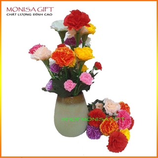 Hoa Giả Cao Cấp, Hoa Cẩm Chướng Monisa Gift dùng Trang Trí, Trưng Bày