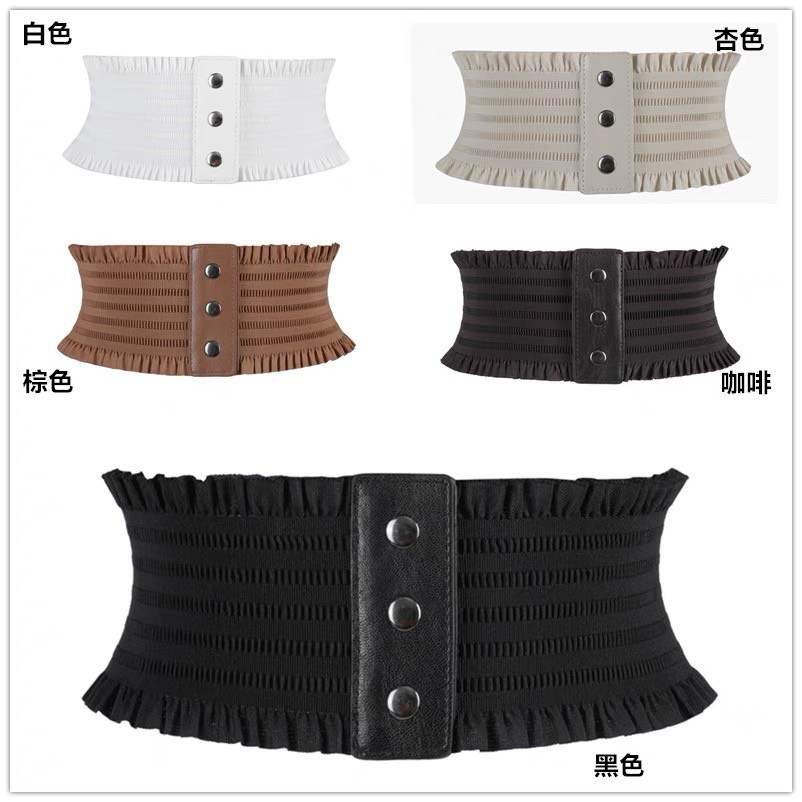 Corset nịt bụng 3 khuy tua rua 2 đầu Đai thắt eo mềm sang trọng không dây