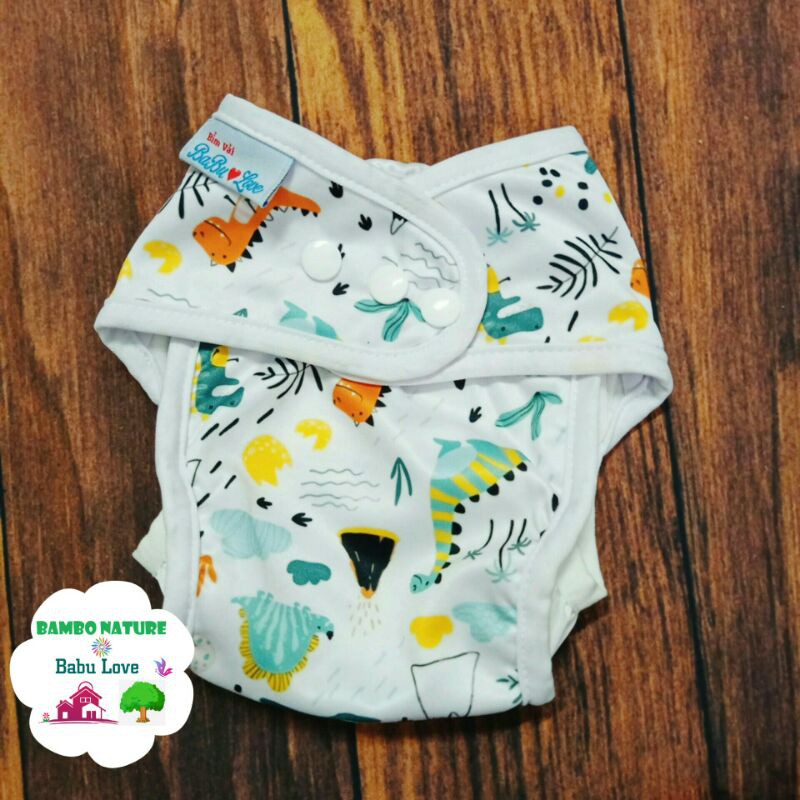 BỘ BỈM VẢI, TÃ VẢI/MIẾNG LÓT BAMBOO NATURE BABU LOVE CHỐNG HĂM ( GỒM 1 VỎ + 2 LÓT) SIZE M,L