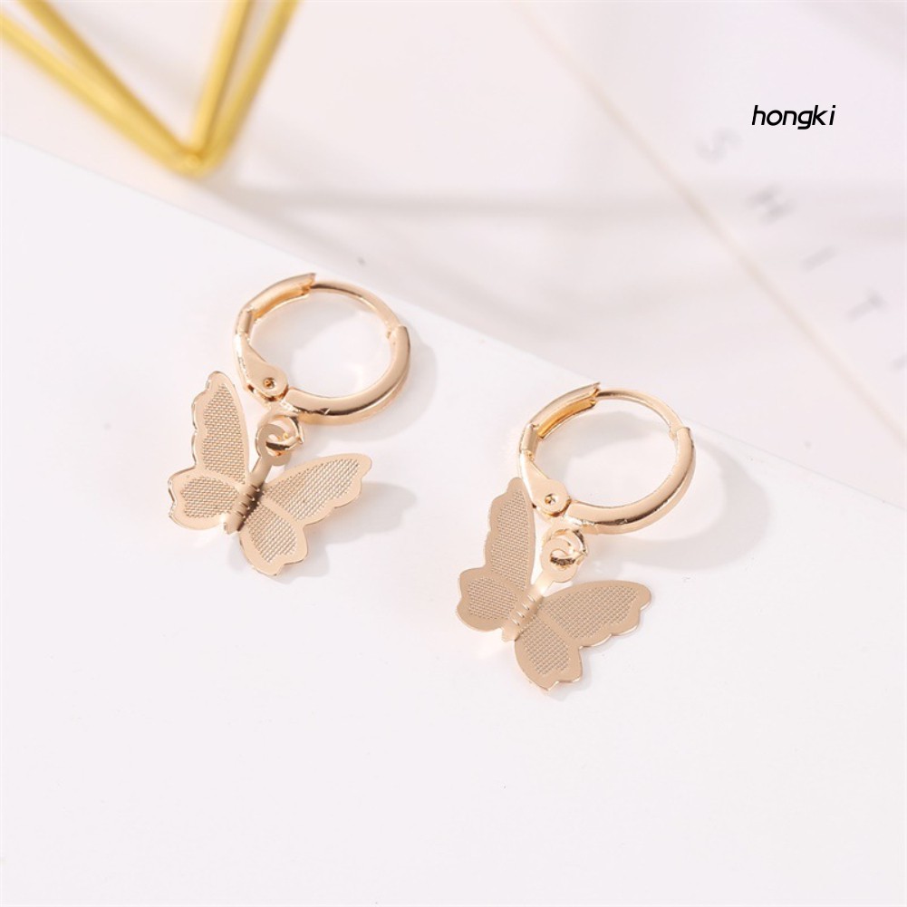 BUTTERFLY Bông Tai Hình Bướm Dáng Dài Thời Trang Dành Cho Nữ