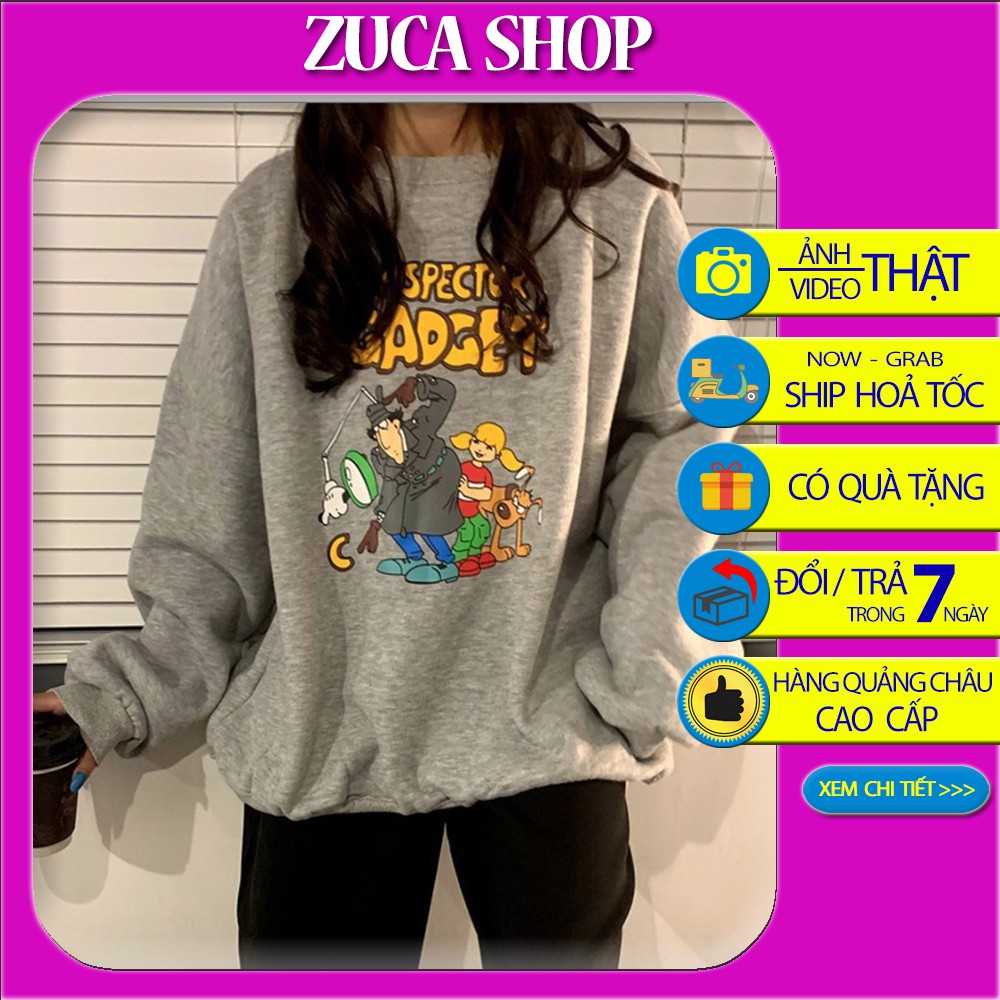[HÀNG CÓ SẴN] Áo Nỉ Hoodie dáng rộng hoạ tiết hoạt hình ngộ nghĩnh Zuca Shop