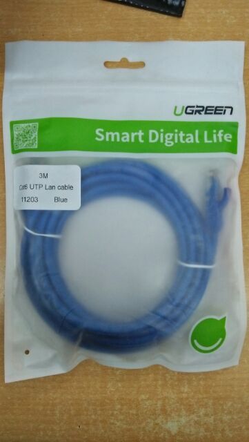 Dây nhẩy, Patch cord 3m Ugeen cat6 UG-11203 chính hãng bảo hành 18 tháng