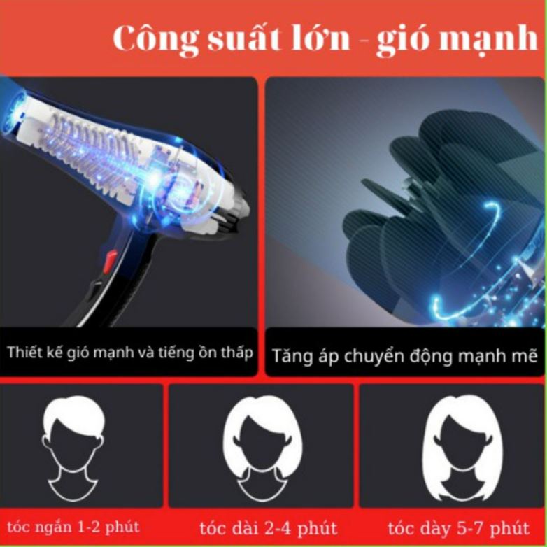 Máy sấy tóc công suất 3500W VIHAM, tích hợp ion với 3 chế độ sấy bảo vệ an toàn cho tóc - Tặng kèm 3 món FREE