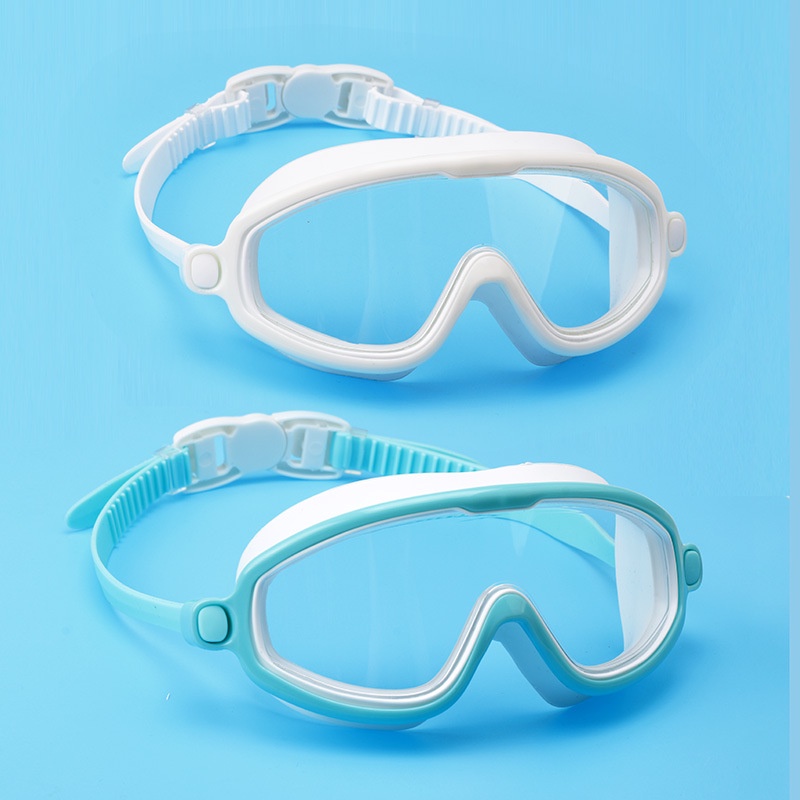 Kính bơi trẻ em không gọng góc siêu rộng 230º có viền cao su 1.5cm ngăn nước vào mắt EMA gối nệm êm cho người việt