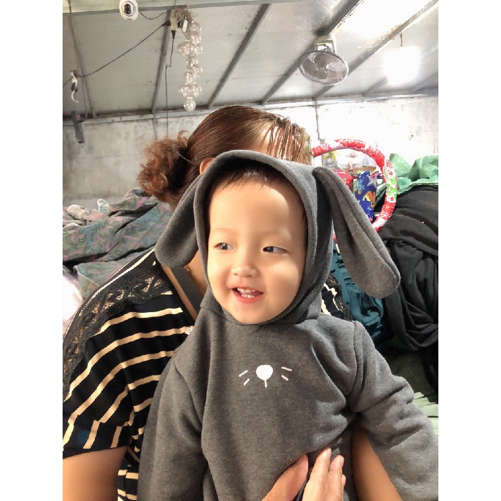 Áo hoodies tai mèo dễ thương QATE383 cho bé gái