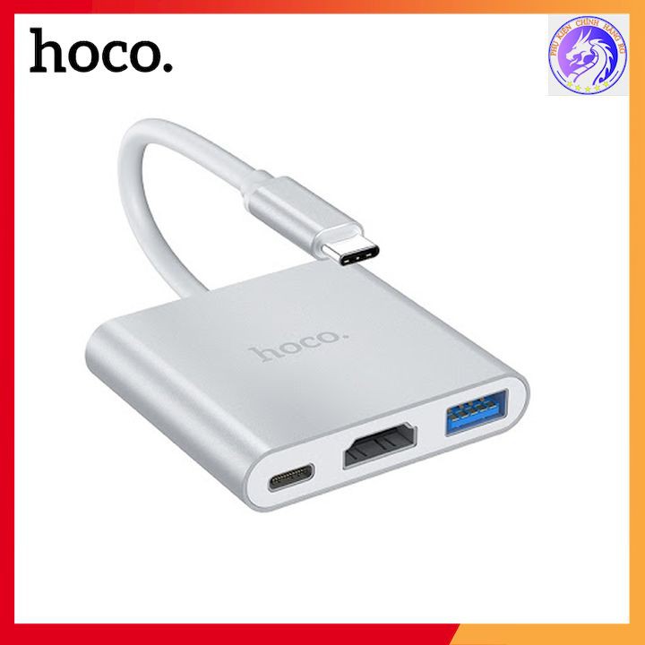 BỘ CHUYỂN ĐỔI ĐẦU TYPE-C SANG 3 CỔNG USB 3.0 + HDMI + PD HOCO HB14 DÀI 15CM BH12 THÁNG